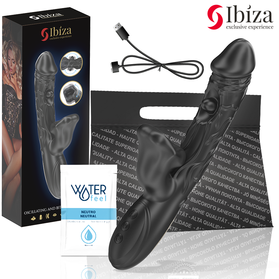 IBIZA - VIBRADOR E ESTIMULADOR DE CLITÓRIS COM EFEITO DE MORDIDA E ROTAÇÃO
