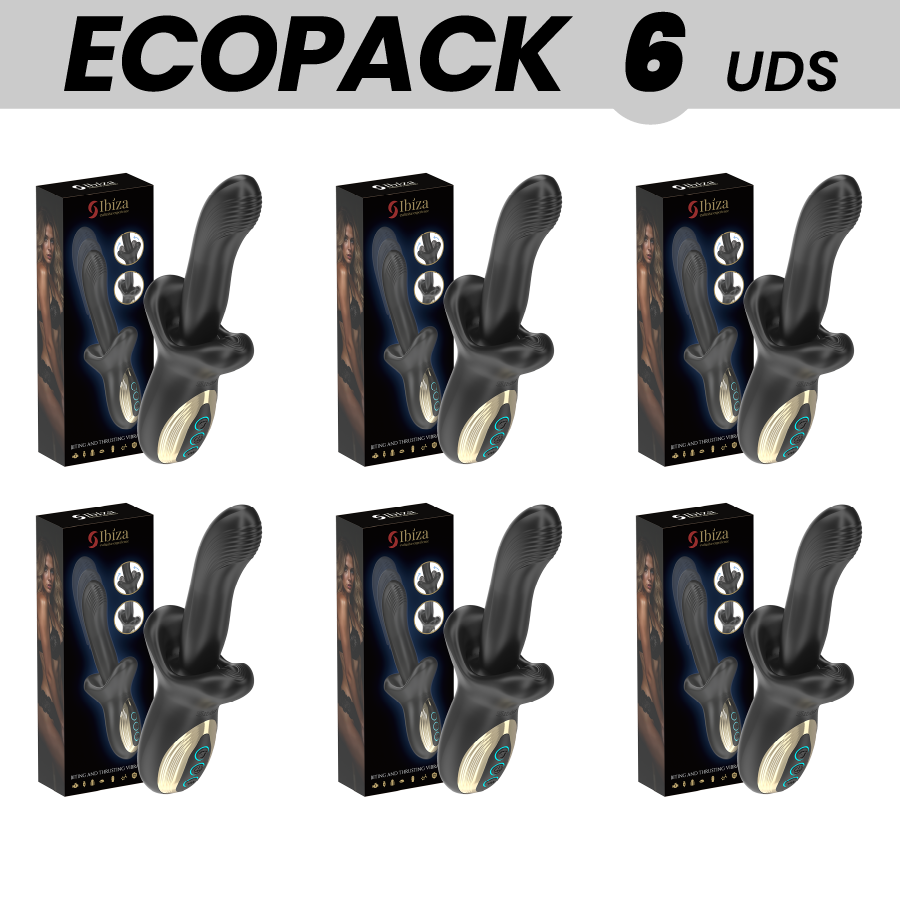 ECOPACKS 6 UNIDADES - IBIZA VIBRADOR PODEROSO COM EFEITO DE IMPULSÃO E MORDIDA