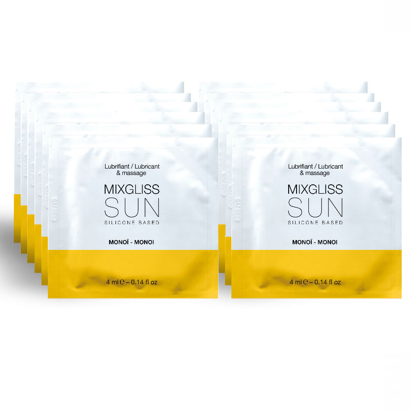 MIXGLISS - LUBRIFICANTE BASE DE SILICONE AROMA MONOI 12 DOSE ÚNICA 4ML