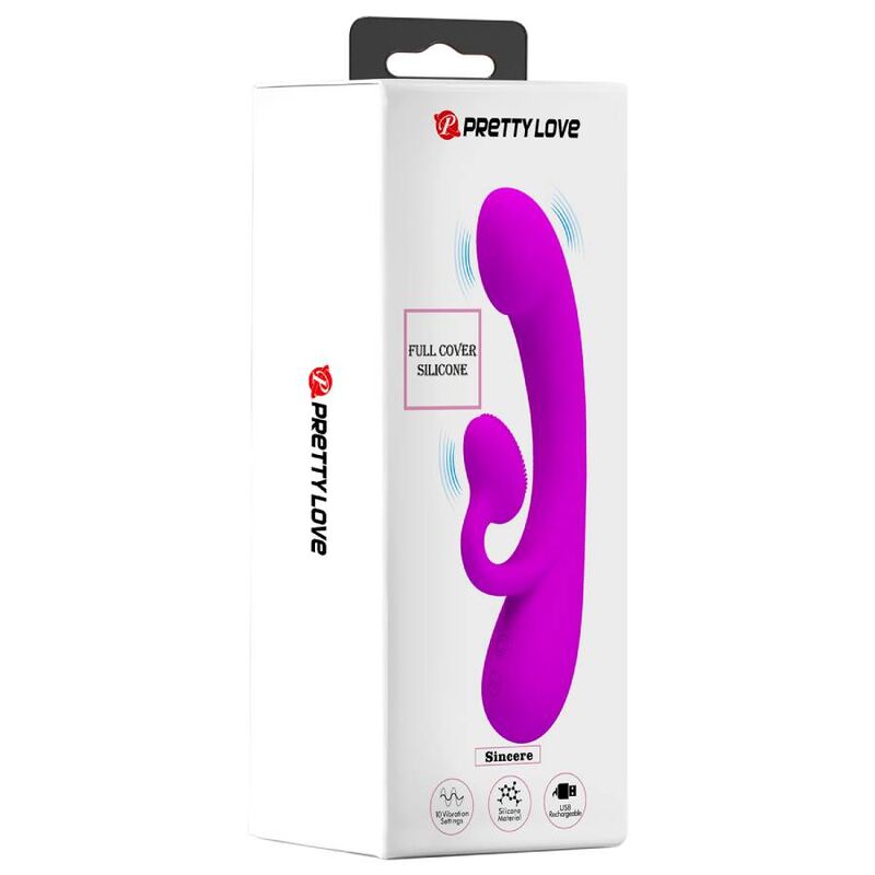 PRETTY LOVE - SINCERO VIBRADOR E SUCÇÃO CLITÓRICA DE SILICONE ROXO