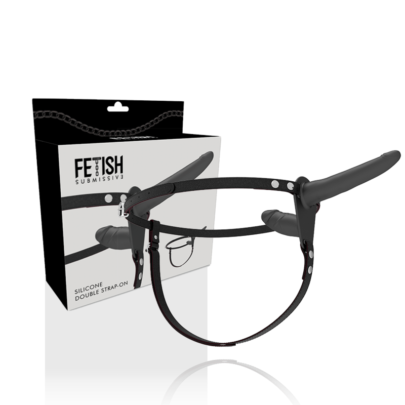 FETISH SUBMISSIVE HARNESS - DUPLA PENETRAO PRETO
