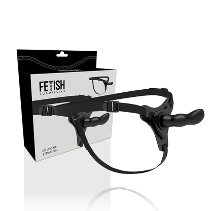 FETISH SUBMISSIVE HARNESS - SILICONE PRETO PONTO G 16 CM