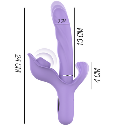INTENSE - VIBRADOR DE SUCÇÃO MULTIFUNCIONAL BILLIE RECARREGÁVEL COM BOTÃO ROXO