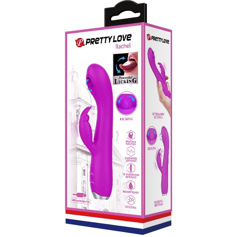 PRETTY LOVE - RACHEL VIBRADOR RECARREGÁVEL COM VENTOSA ROXA