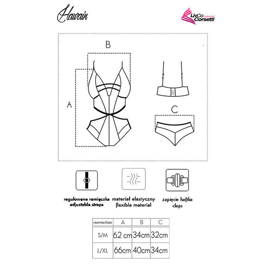 LIVCO CORSETTI FASHION - HAWAIN LC 90665 BODY PRETO