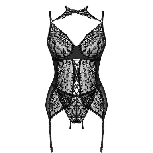 LIVCO CORSETTI FASHION - COLEO GIELLANDRA FOR THE SENSES CORSET + CALCINHA PRETA