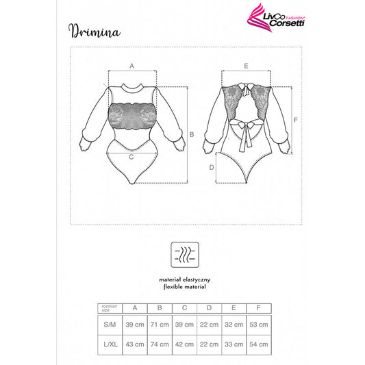 LIVCO CORSETTI FASHION - DRIMINA LC90690 BODY AZUL MARINHO L/XL