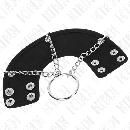 KINK - ANEL PARA PÊNIS 4 CM CORRENTE 7 CM METAL COM CINTO DE COURO