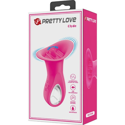 PRETTY LOVE - CLYDE VIBRADOR ORAL LÍNGUA VIBRANTE 12 VIBRAÇÕES ROSA
