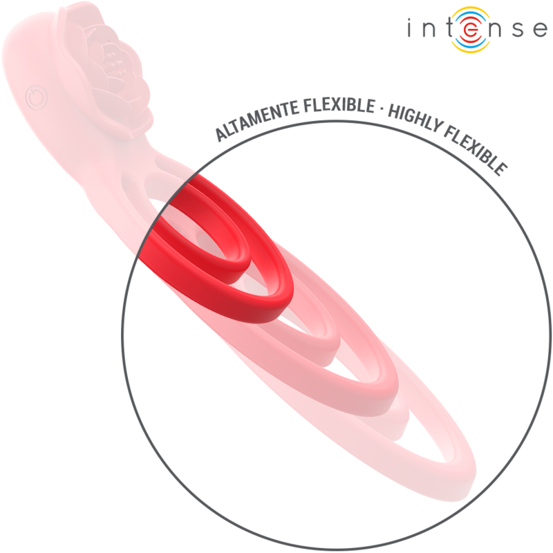 INTENSE - ESTIMULADOR GAIL ROSE 10 VIBRAÇÕES VERMELHO CONTROLE REMOTO