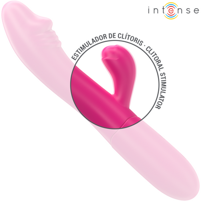 INTENSE - IVY VIBRADOR FLEXÍVEL 10 VIBRAÇÕES COM LÍNGUA ESTIMULANTE ROSA