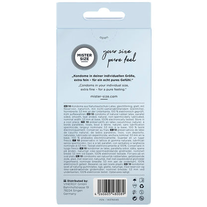 MISTER SIZE - PRESERVATIVO TAMANHO M 53 MM (10 UNIDADES)