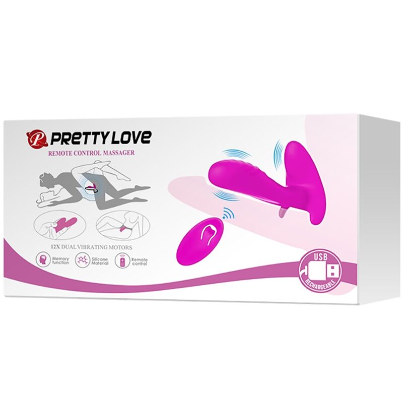 PRETTY LOVE - MASSAGEADOR E VIBRADOR 12 VIBRAÇÕES CONTROLE REMOTO ROXO