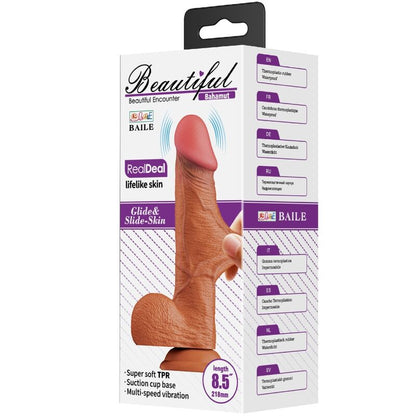 BAILE - BAHAMUT VIBRADOR REALISTA 21,8 CM CARNE CONTROLE REMOTO
