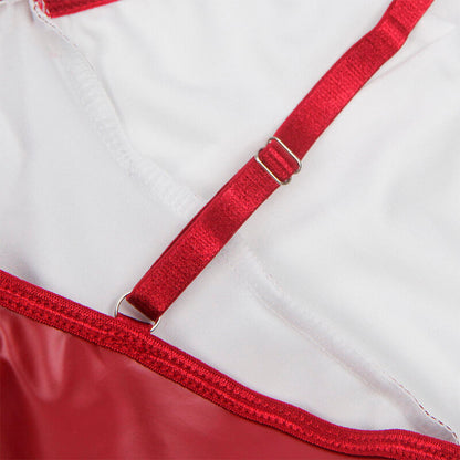 SUBBLIME - 955397 VESTIDO COM ALÇAS DE COURO BORDÔ S/M