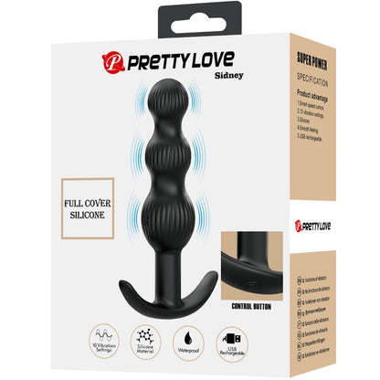 PRETTY LOVE - VIBRADOR ANAL SIDNEY 10 VIBRAÇÕES PRETO
