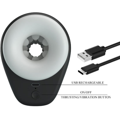 PRETTY LOVE - DJ GIRL MASTURBADOR MASCULINO COM VIBRAÇÃO 5 CONFIGURAÇÕES NEGRO