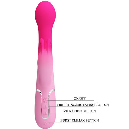 PRETTY LOVE - DEJON 3 EM 1 MULTIFUNCIONAL RABBIT VIBRADOR ROSA