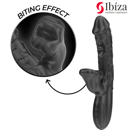 IBIZA - VIBRADOR E ESTIMULADOR DE CLITÓRIS COM EFEITO DE MORDIDA E ROTAÇÃO