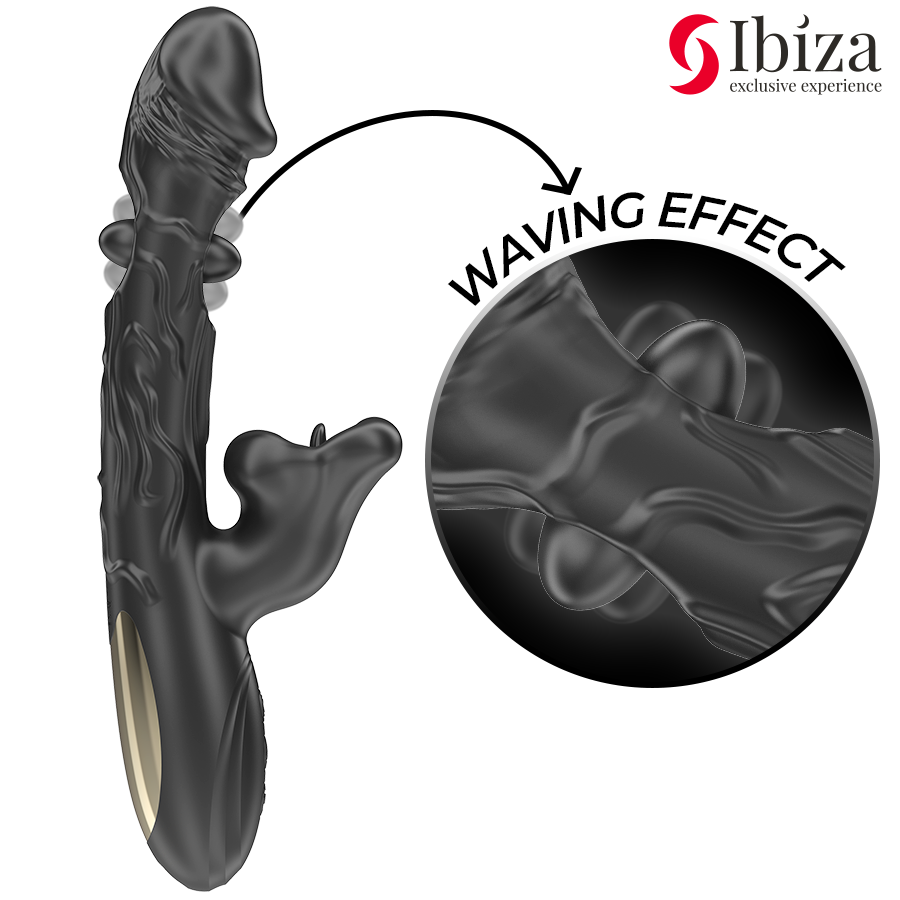 IBIZA - VIBRADOR E ESTIMULADOR DE CLITÓRIS COM EFEITO DE MORDIDA E ROTAÇÃO