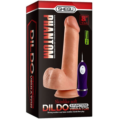 SHEQU - DILDO VIBRATÓRIO FANTASMA COM CONTROLE REMOTO 20 CM