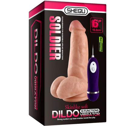 SHEQU - SOLDADO VIBRADOR DILDO COM CONTROLE REMOTO 16 CM