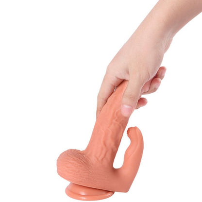 SHEQU - HAYDEN DILDO E ESTIMULADOR DE CLITÓRIS COM VIBRAÇÃO E CONTROLE REMOTO 16 CM