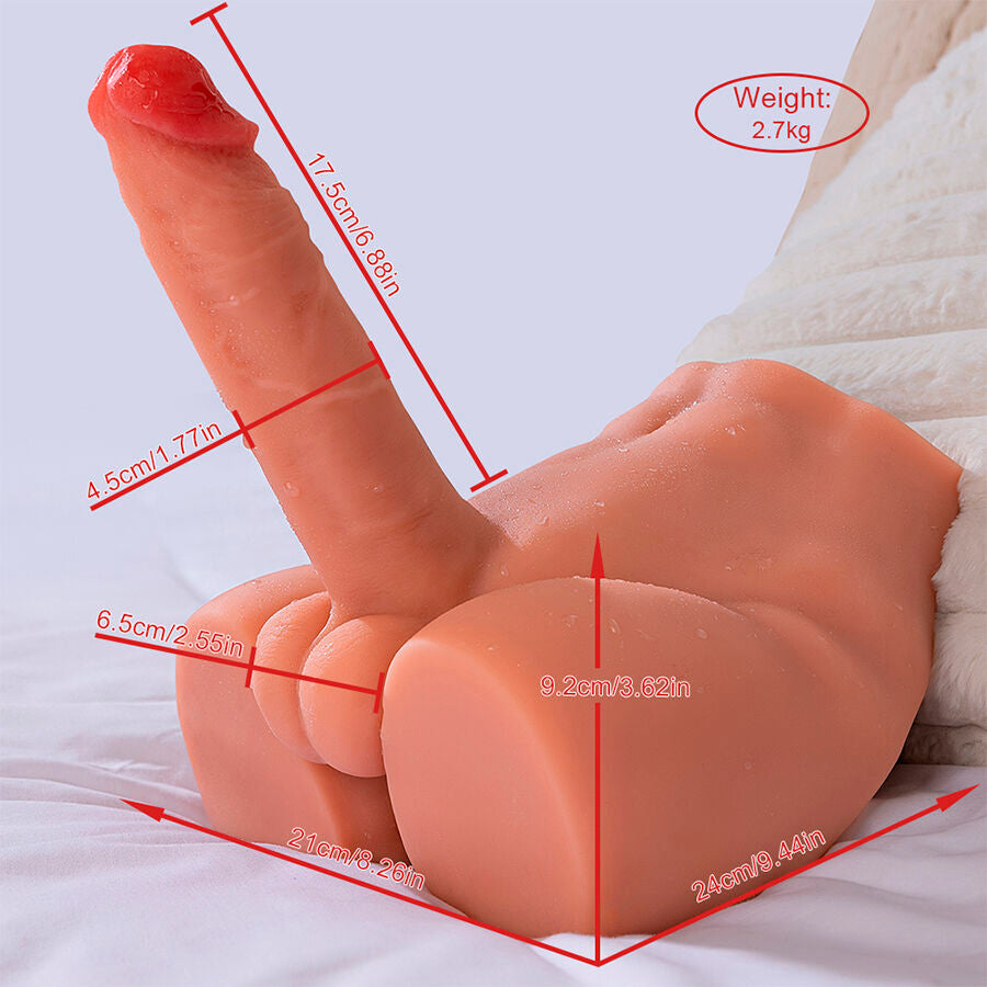 XISE - PEEL DILDO ASS DILDO REALISTA MASTURBADOR POSIÇÃO FRONTAL COM IMPULSO 17,5 CM