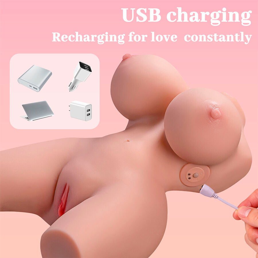 XISE - FRIEDA TRONCO FEMININO REALISTA COM VIBRAÇÃO 36 CM