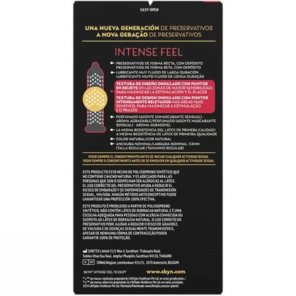 SKYN - PRESERVATIVO TEXTURIZADO DE SENSAÇÃO INTENSA COM DESIGN ONDULADO 10 UNIDADES