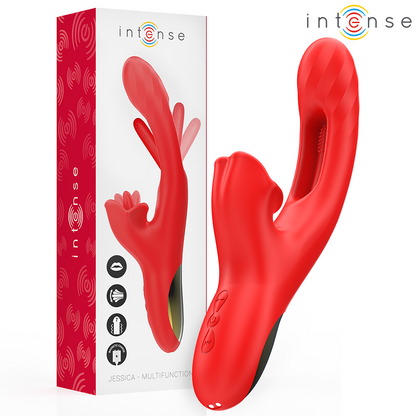 INTENSE - JESSICA MULTIFUNCIONAL VIBRADOR ESTIMULAÇÃO DO CLITÓRIS 24,8 CM VERMELHO