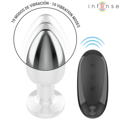 INTENSE - PLUG ANAL 10 VIBRAÇÕES METAL COM CONTROLE REMOTO L
