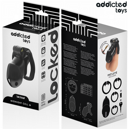 ADDICTED TOYS LOCKED - GAIOLA PENIANA MINDNIGHT CELL, TAMANHO M