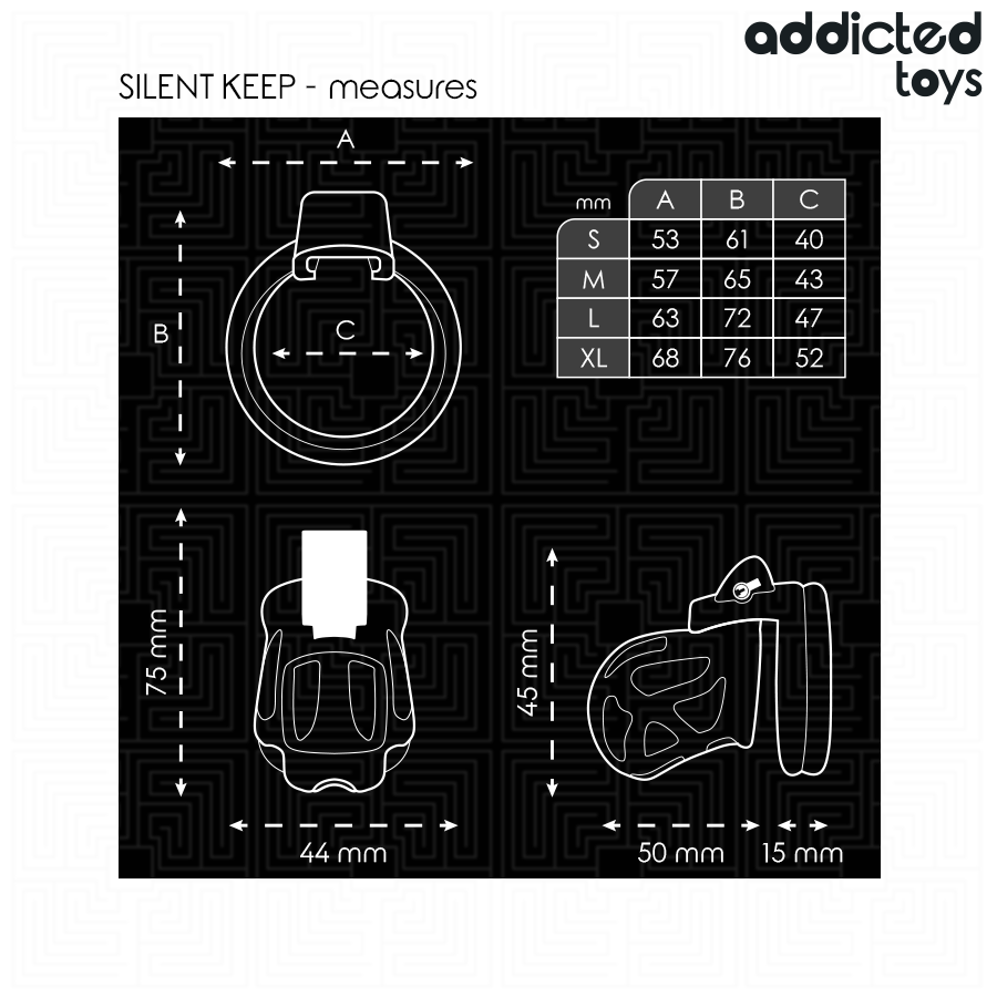 ADDICTED TOYS LOCKED - GAIOLA PARA PÊNIS SILENT KEEP 7,5 CM