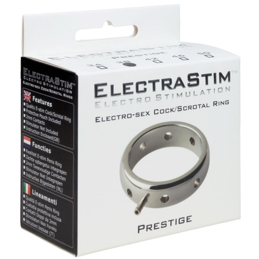 ELECTRASTIM - ANEL PENIANO ELETROMAGNÉTICO DE METAL PRESTIGE 38 MM