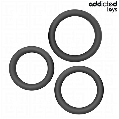 ADDICTED TOYS - CONJUNTO DE ANÉIS PLANOS DE SILICONE