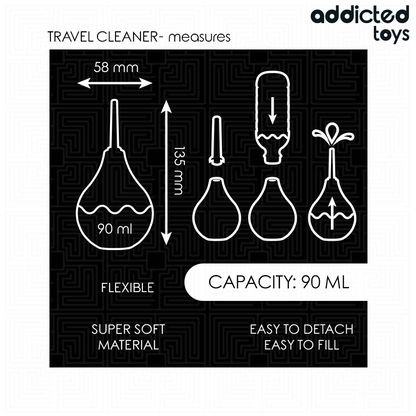 ADDICTED TOYS - LIMPADOR ANAL DE VIAGEM TAMANHO S 90 ML