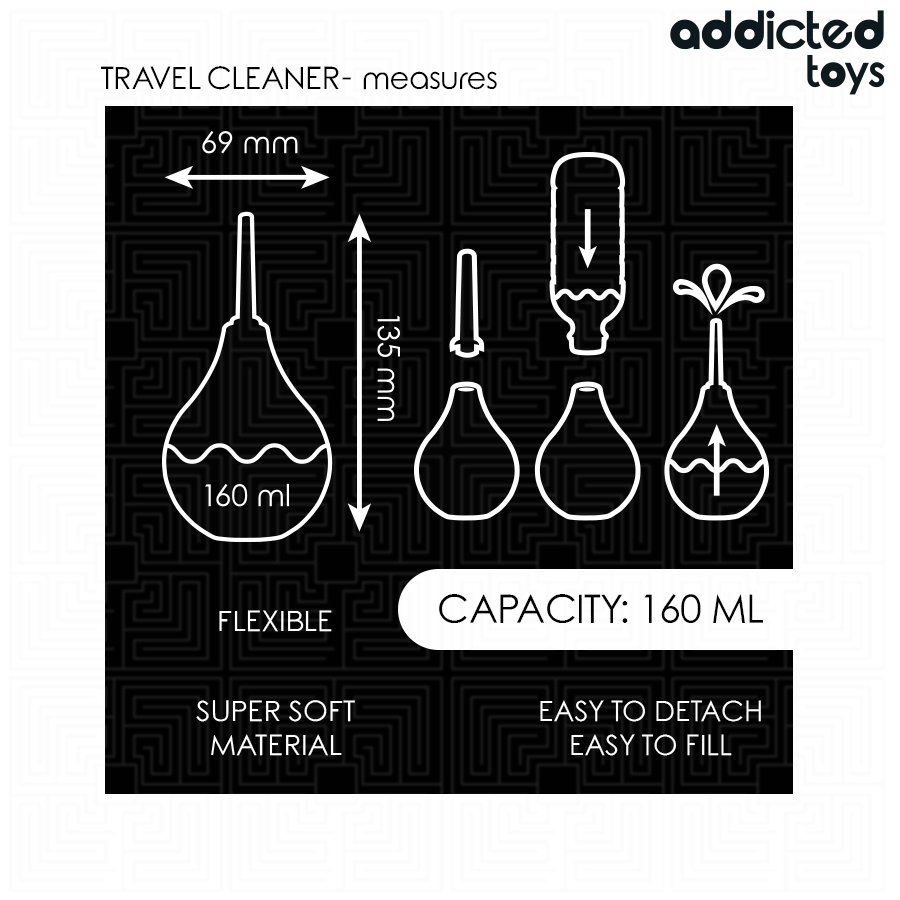 ADDICTED TOYS - LIMPADOR ANAL DE VIAGEM TAMANHO M 160 ML