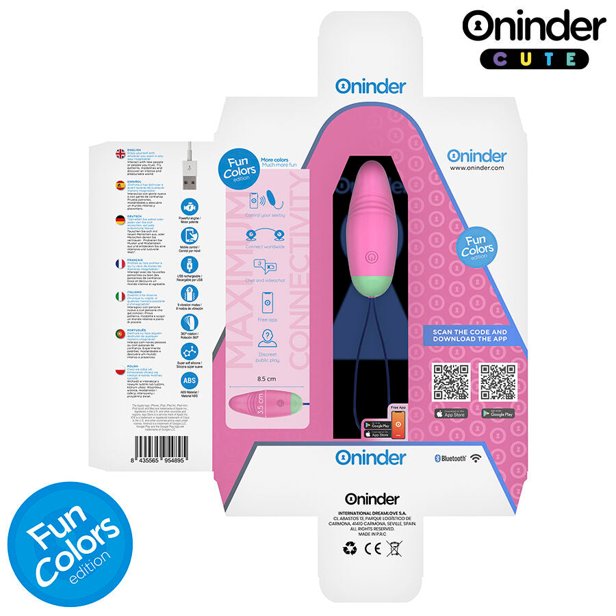 ONINDER CUTE - OVO VIBRO-GIRATÓRIO LOVE PLEASURE 360 SILICONE - APLICATIVO MUNDIAL GRATUITO