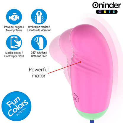 ONINDER CUTE - OVO VIBRO-GIRATÓRIO LOVE PLEASURE 360 SILICONE - APLICATIVO MUNDIAL GRATUITO