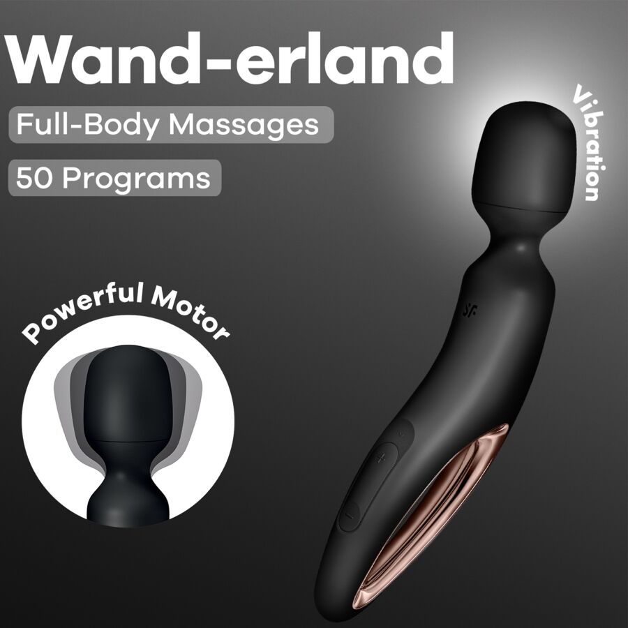 SATISFYER - WAND ERLAND MASSAGEADOR VIBRATÓRIO PRETO