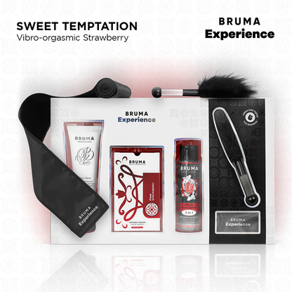 BRUMA XPERIENCE - KIT DE TENTAÇÃO VIBRO-ORGÁSMICA DE MORANGO DOCE