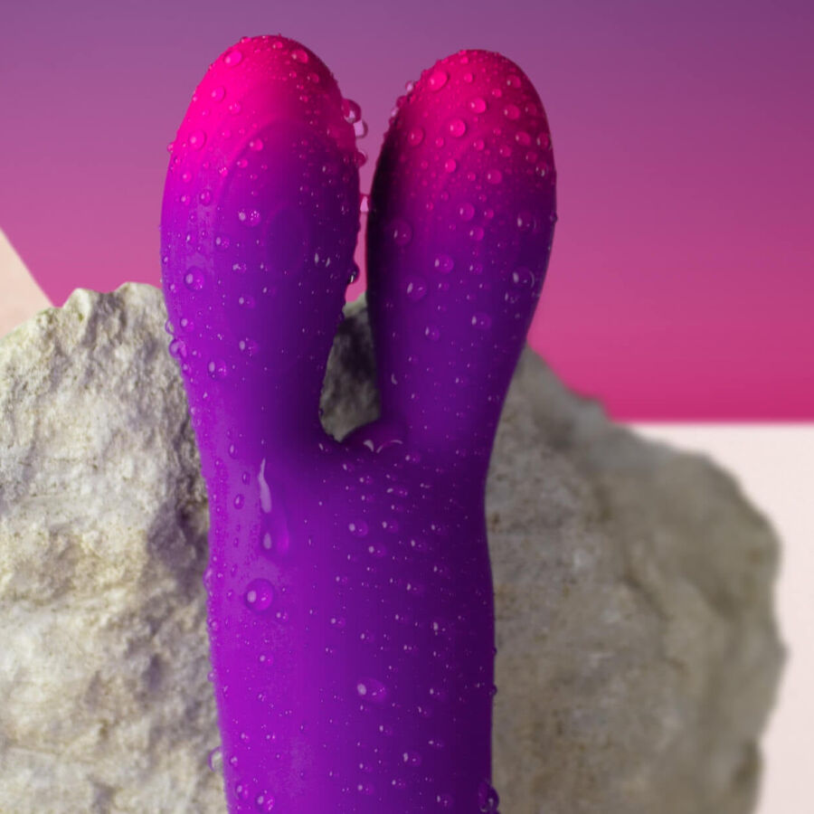 ROCKS-OFF - VIBRADOR FLEXÍVEL GLO-GIRL BUNNY ROXO