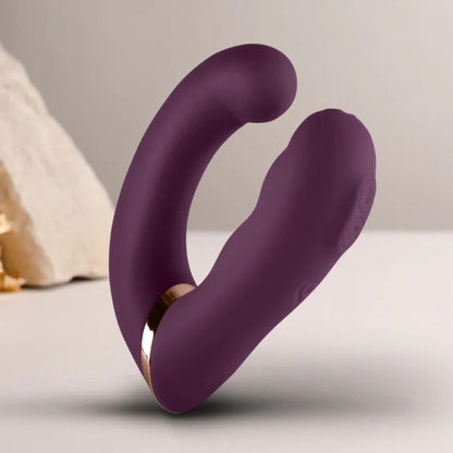 ROCKS-OFF - VIBRADOR DUPLO GEMINI ESTIMULADOR DE CLITÓRIS PONTO G ROXO