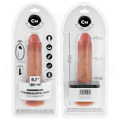COCK MILLER - DILDO REALISTA COM VENTOSA E CONTROLE REMOTO VIBRAÇÃO 20,5 CM