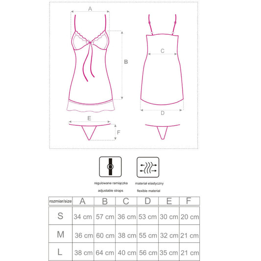 LIVCO CORSETTI FASHION - LUISE 1710 BABYDOLL + TANGA PRETA S