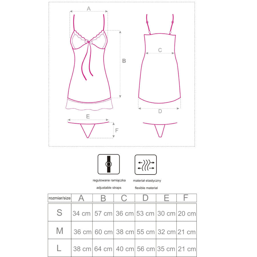 LIVCO CORSETTI FASHION - LUISE 1710 BABYDOLL + TANGA PRETA S