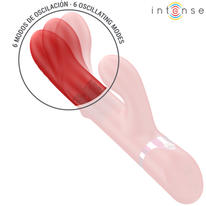 INTENSE - LELE VIBRADOR MULTIFUNCIONAL ROTATIVO & OSCILAÇÃO & ESTIMULAÇÃO VERMELHO