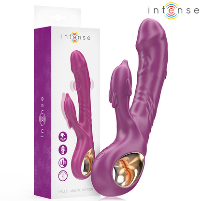 INTENSE - VIBRADOR MULTIFUNCIONAL HALLE COM LÍNGUA ESTIMULANTE DE GOLFINHOS ROXO