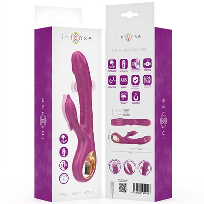 INTENSE - VIBRADOR MULTIFUNCIONAL HALLE COM LÍNGUA ESTIMULANTE DE GOLFINHOS ROXO